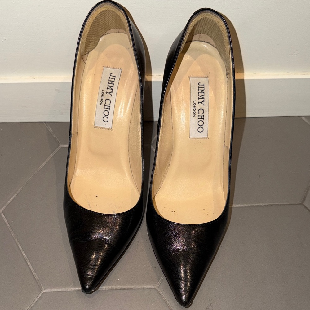Jimmy Choo Classic Black Leather Heels